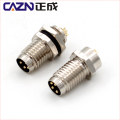 Straight All in One type Integrated type 3 4 Pin Female Male M8 Front Back Screw Panel Mount Socket Connector